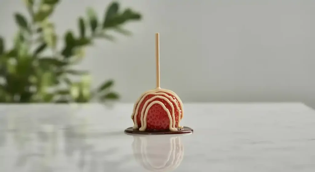 Morango no Palito com Brigadeiro de Leite Ninho e Cobertura Espelhada (Versão Low Carb)