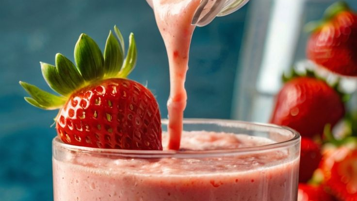 SMOOTHIE DE MORANGO COM AVEIA