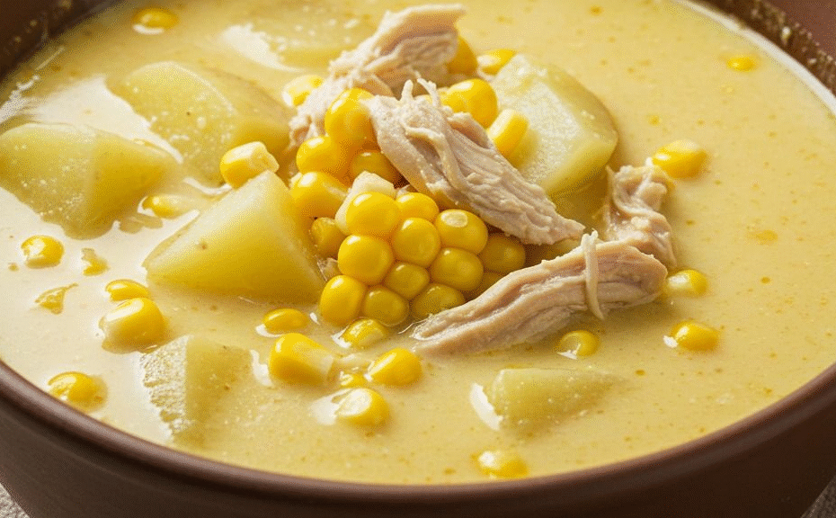 Sopa de Milho com Frango Desfiado