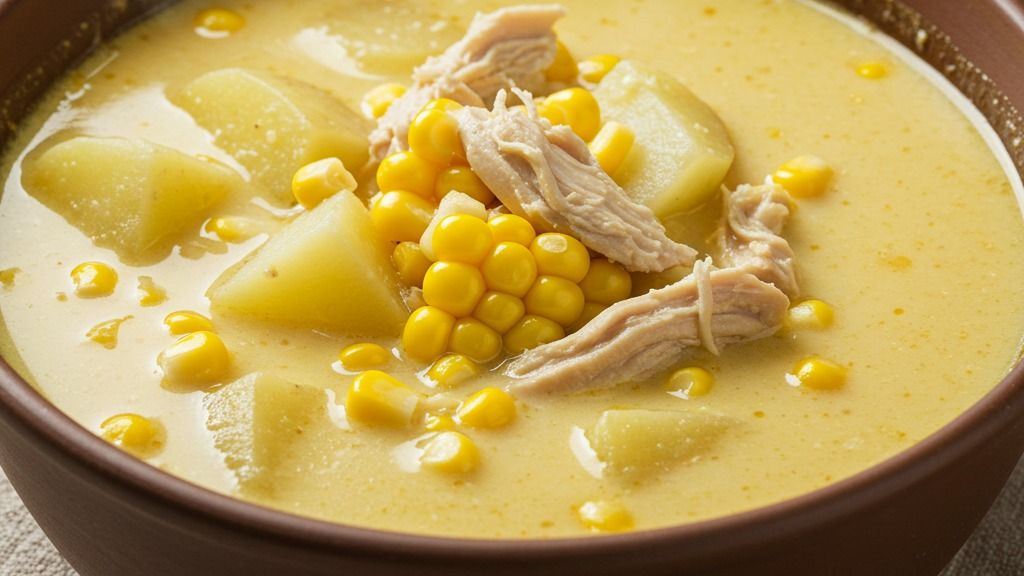 Sopa de Milho com Frango Desfiado