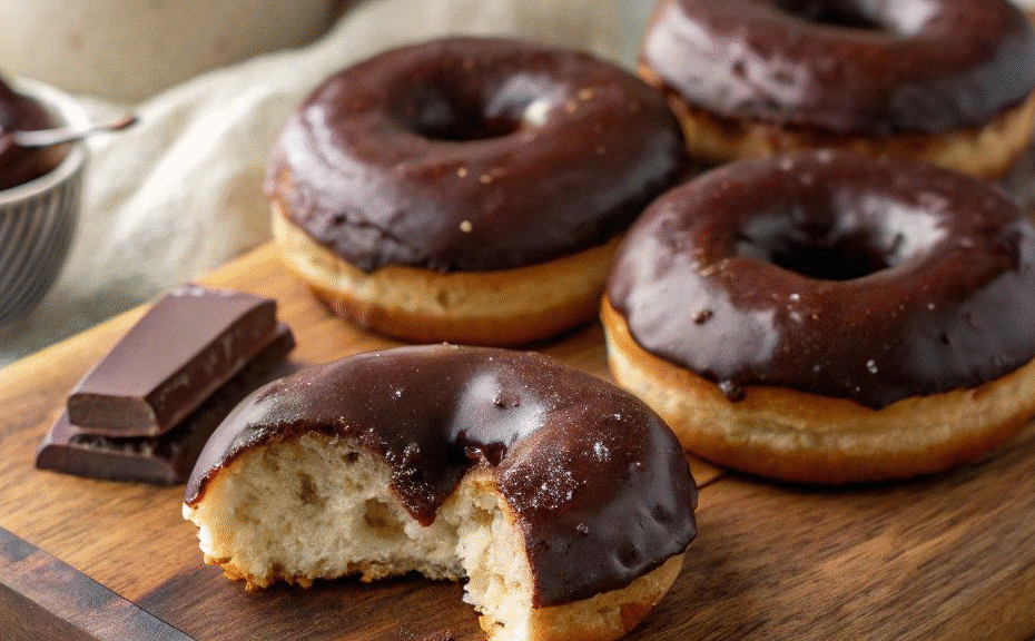 Donuts com Cobertura de Chocolate