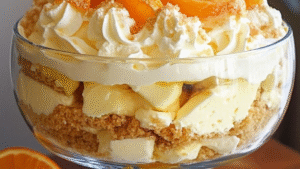 Leia mais sobre o artigo Taça cremosa de laranja com chantilly e farofa crocante