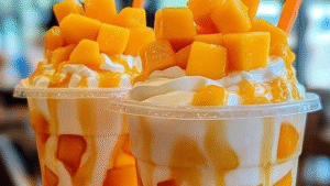 Leia mais sobre o artigo Milkshake cremoso de manga com chantilly