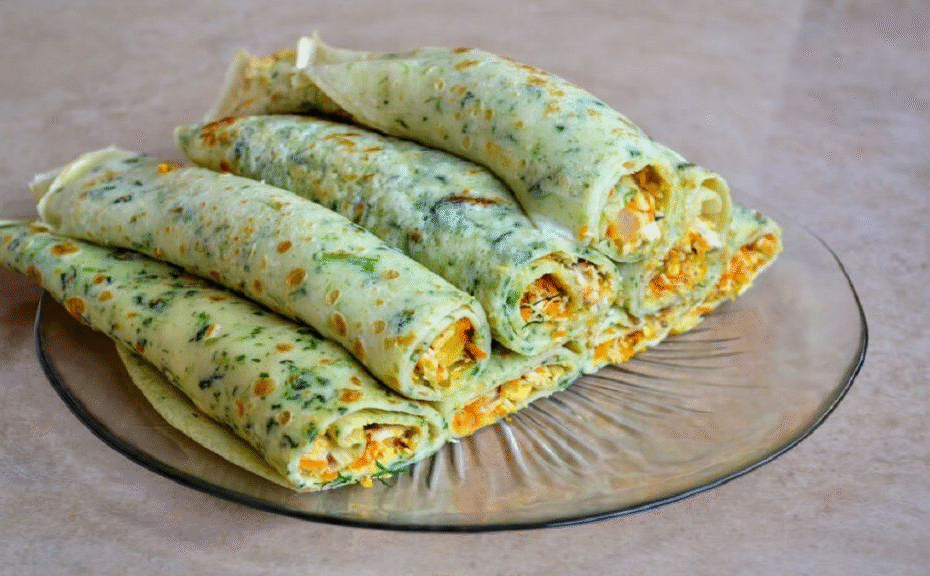 Panqueca de Espinafre com Frango