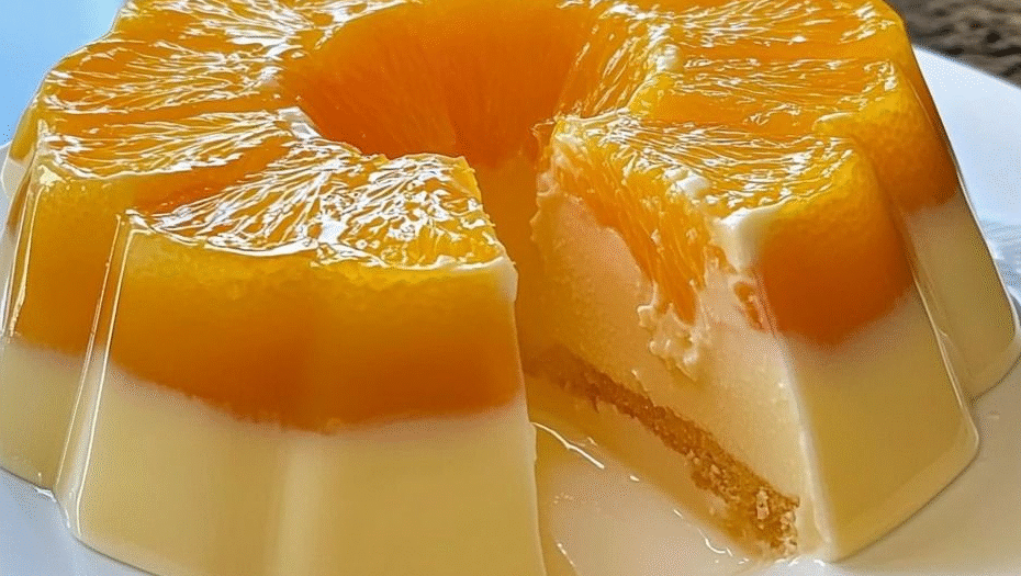 Receita de Sobremesa de Gelatina e Creme com Laranja